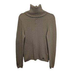 Chanel 2001 01A Light Brown Beige Cashmere Turtleneck Sweater Women FR44 M 8 10